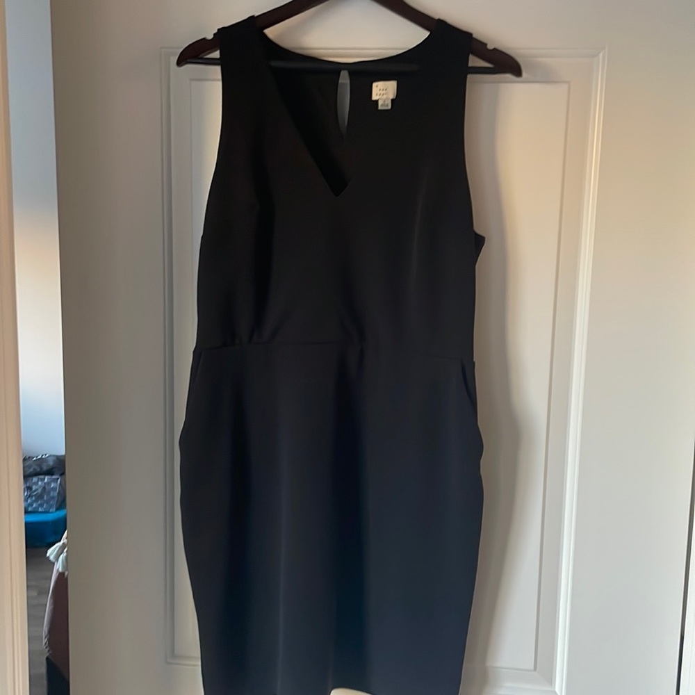 Black tank top dress. Large with keyhole button on back